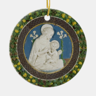 Della Robbia Maagd van de lelies - Fruitguirlande Keramisch Ornament