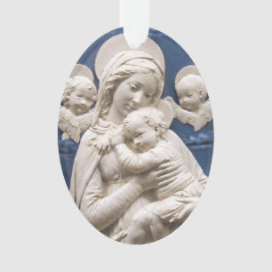 Della Robbia Madonna en Child Renaissance Art Ornament
