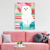 Della Roos Maltese Canvas Afdruk (Insitu (Woonkamer))