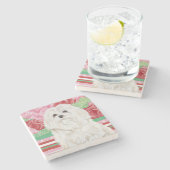 Della Roos Maltese Stenen Onderzetter (Zijkant)