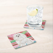 Della Roos Maltese Vierkante Kartonnen Onderzetter (Insitu)