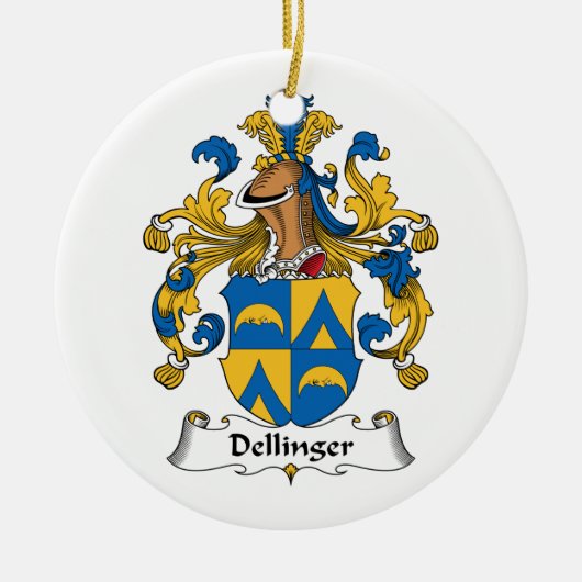 Dellinger Family Crest Keramisch Ornament (Voorkant)