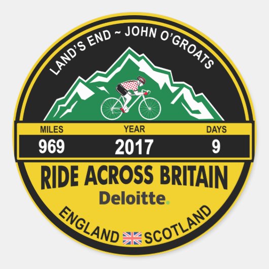 Deloitte RIDE DOOR GROOT-BRITTANNIË 2017 Sticker (Voorkant)