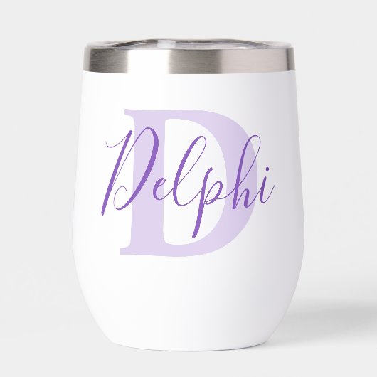 Delphi name meaning and monogram purple text (Achterkant)