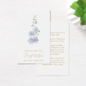 Delphinium | Carte de prière mémorielle simple (Bureau)