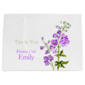 Delphinium fleur mariage fille en faveur sac cadea (Devant)