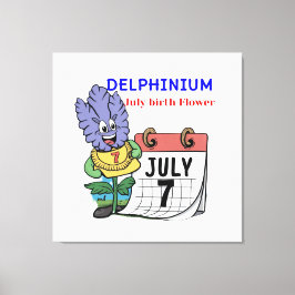 Delphinium - Geboortebloem voor juli Canvas Afdruk