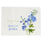 Delphinium mariage bleu fleur fille en faveur sac (Dos)