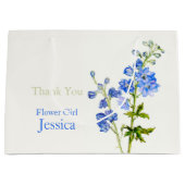 Delphinium mariage bleu fleur fille en faveur sac  (Devant)