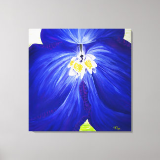 Delphinium - Oorspronkelijk schilderen, omwikkeld  Canvas Afdruk