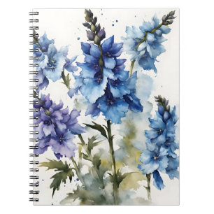 Delphinium - Watercolor bloemen Notitieboek