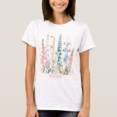 Delphiniums en Daisies Patroon T-shirt (Voorkant)