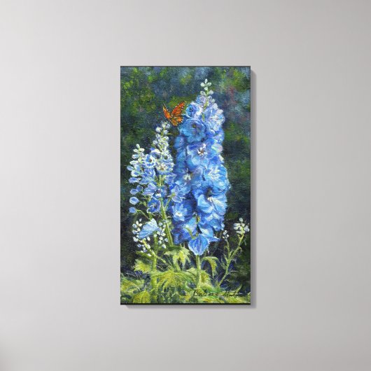 "Delphiniums" Galerie Toile Enveloppée Imprimer (Recto)
