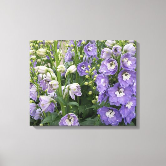 Delphinum Bloemen Verpakt Canvas (Voorkant)