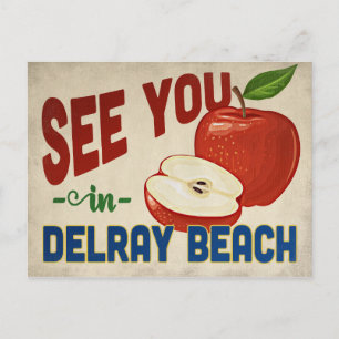 Delray Beach Florida Apple - Vintage Travel Briefkaart