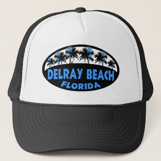 Delray Beach Florida blauwe palmen Trucker Pet (Voorkant)