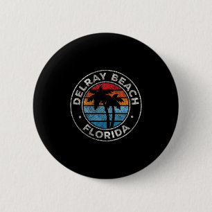 Delray Beach Florida FL Graphic Retro jaren '70 Ronde Button 5,7 Cm