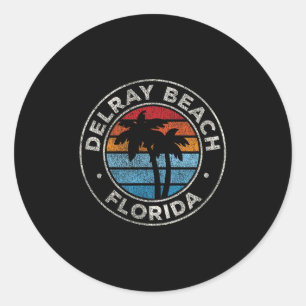 Delray Beach Florida FL Graphic Retro jaren '70 Ronde Sticker