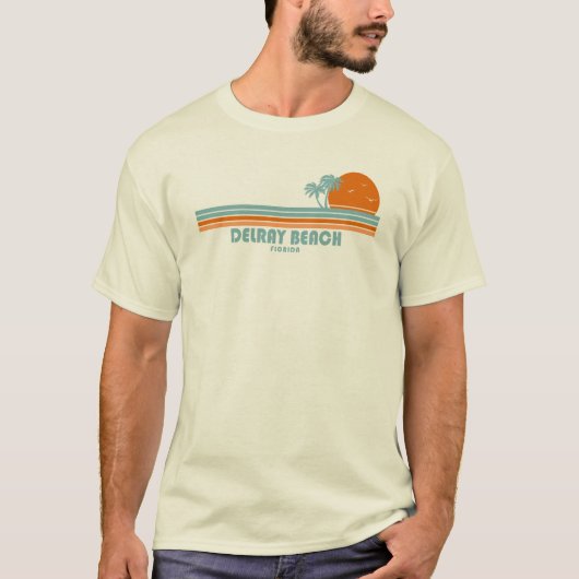 Delray Beach Florida Sun Palm Trees T-shirt (Voorkant)