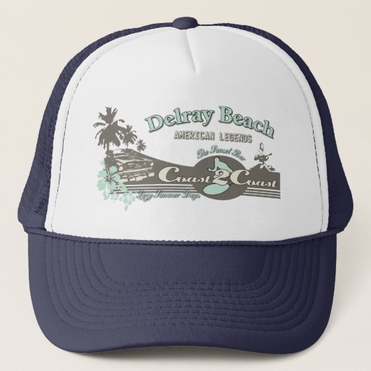Delray Beach Florida Travel Summer Beach Trucker Pet (Voorkant)