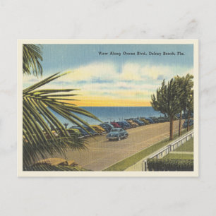 Delray Beach, Florida vintage Ocean Boulevard Briefkaart