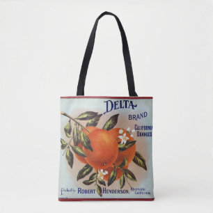 Delta Brand Sinaasappels Citrus Crate Label Tote Bag
