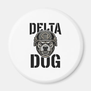Delta Dog Bulldog Helm Vintage Gravure Ontwerp_ Magneet