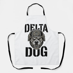 Delta Dog Bulldog Helm Vintage Gravure Ontwerp_ Schort