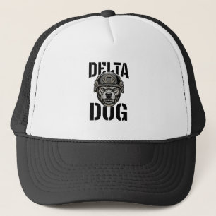 Delta Dog Bulldog Helm Vintage Gravure Ontwerp_ Trucker Pet