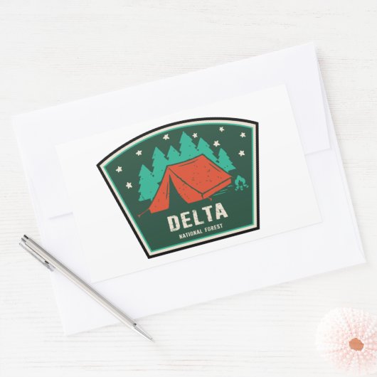 Delta National Forest Camping Rechthoekige Sticker (Envelop)