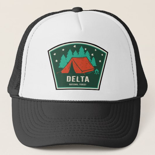 Delta National Forest Camping Trucker Pet (Voorkant)