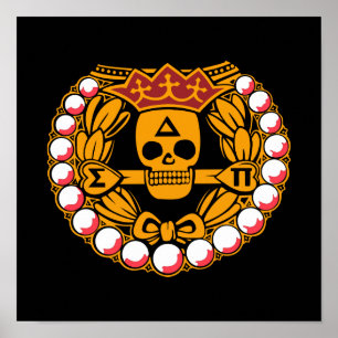 Delta Sigma Pi Schedel Badge Poster