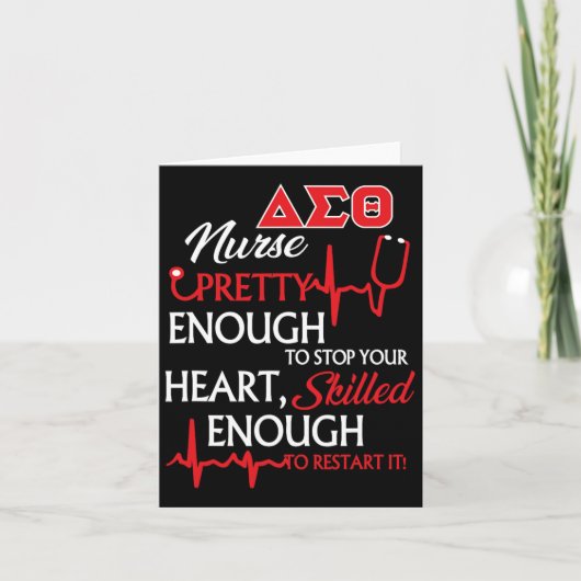Delta Sigma Theta Sorority Nurse Kaart (Voorkant)