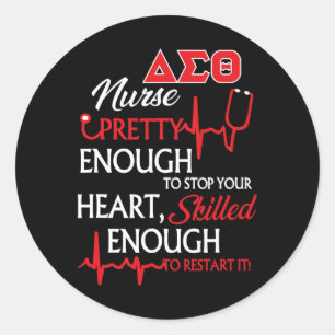 Delta Sigma Theta Sorority Nurse Ronde Sticker