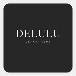 Delulu Department Streetwear Fake Brand Aesthetic Vierkante Sticker