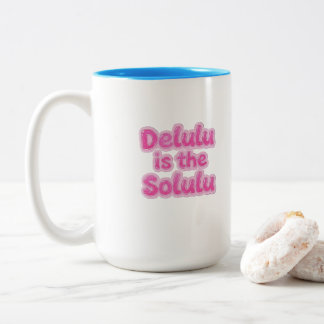 Delulu is de Solulu Roze Glitter Mok | Grappige Ge