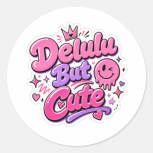 Delulu Maar Schattig Ronde Sticker