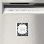 Deluxe Bewaar de datum Bruiloft Kant Wit Magneet (Insitu (Vaatwasser))