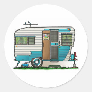 Deluxe Camper Trailer Ronde Sticker
