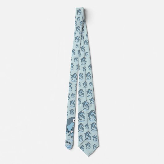 Deluxe Dolphin Pattern Stropdas (Achterkant)
