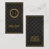 Deluxe Gold Monogram Vocalistisch Visitekaartje (Voorkant / Achterkant)