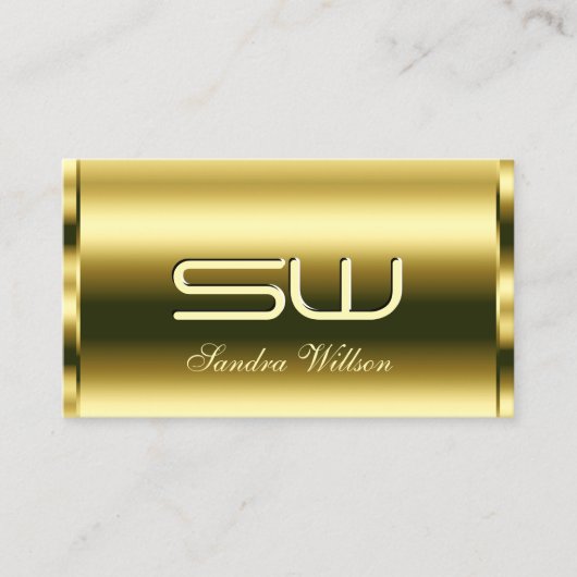 Deluxe Golden Shimmery Optica en Monogram Kwalitei Visitekaartje (Voorkant)