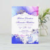Deluxe Jewel Tones Ink Wash Wedding Invitation Kaart (Staand voorkant)