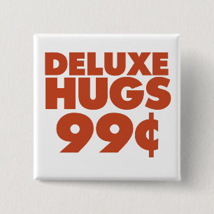 Deluxe knuffels 99 cent vierkante button 5,1 cm
