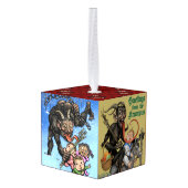 Deluxe Krampus Cube Ornament (Achter hoekig)