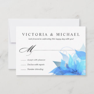 Deluxe tweezijdige bloemen RSVP Kaartje