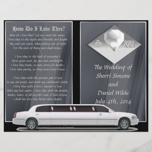 Deluxe Wedding Program (bi-voudig ontwerp) (Voorkant)