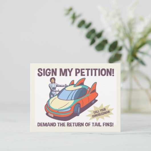 Demand Fins. Briefkaart (Staand voorkant)