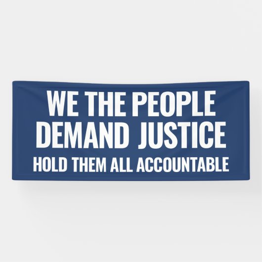 Demand Justice | 6 Ft Banner | Blauw (Horizontaal)