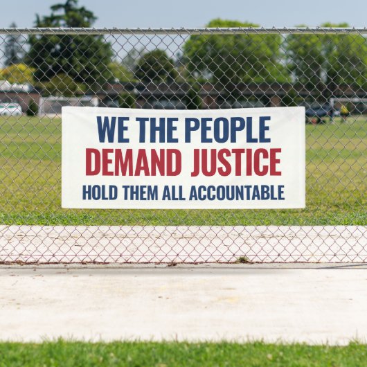 Demand Justice | 6 Ft Banner | wit (Insitu)